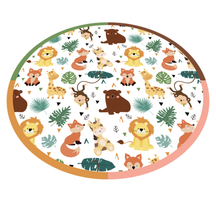 Colorful Jungle Friends animal vinyl rug - TenStickers