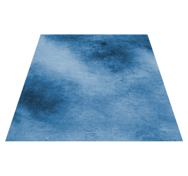 Elegant blue watercolor square vinyl rug - TenStickers