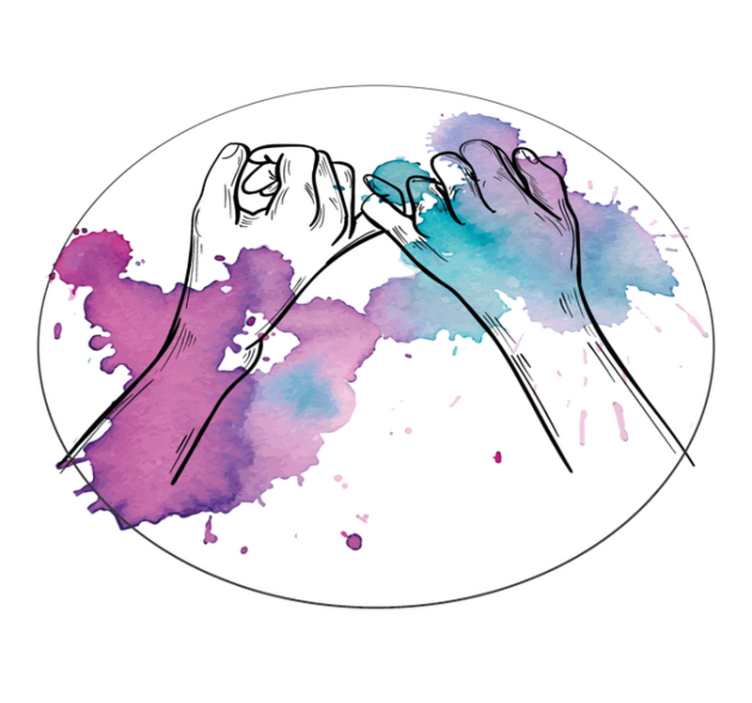 Hands Intertwined teenager vinyl rug - TenStickers