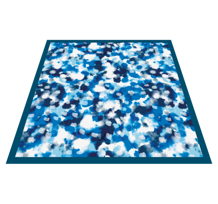 Blue cloud pattern vinyl rug - TenStickers