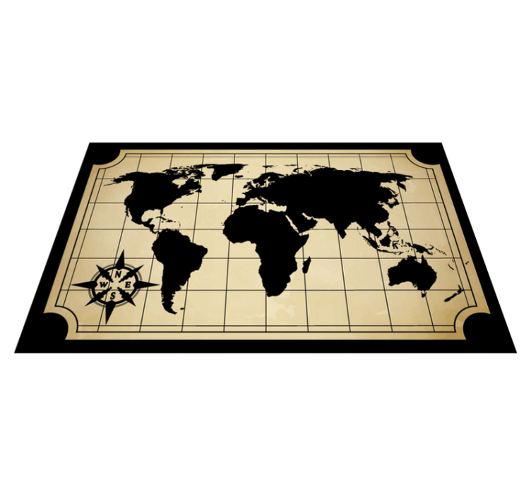 World Map Illustration world map vinyl rug - TenStickers