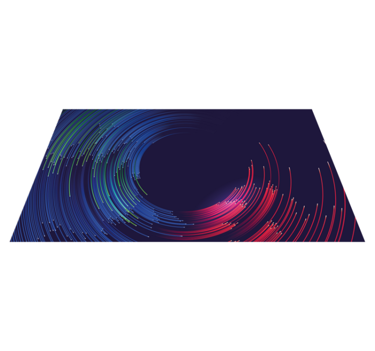Swirling Color Waves modern vinyl rug - TenStickers
