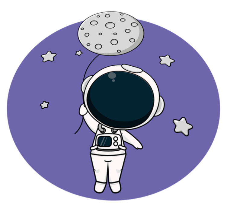 Astronaut with Balloon vinyl rug - TenStickers
