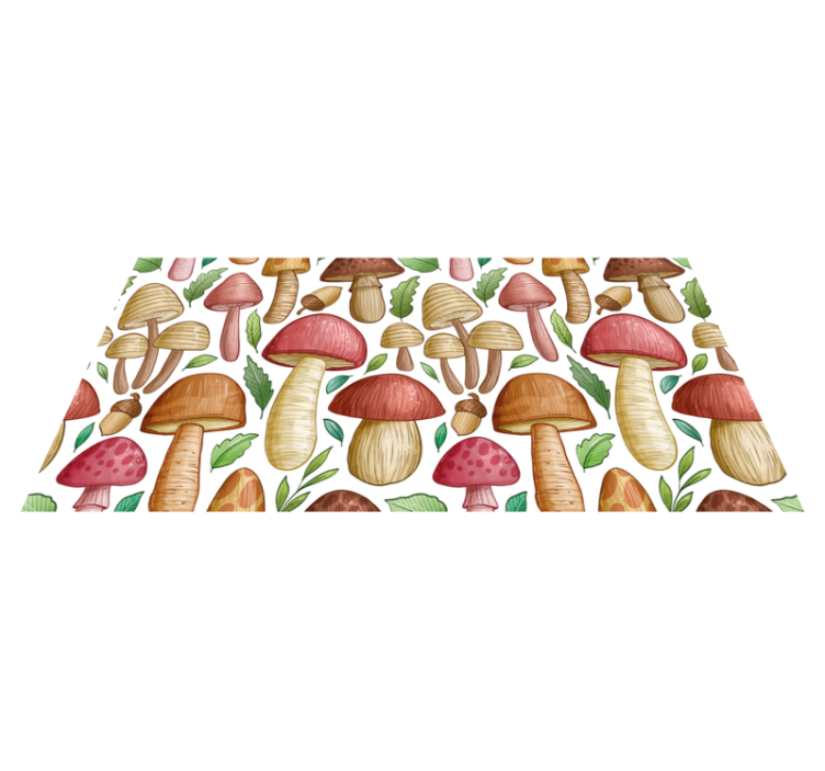 Collection of mushrooms kitchen floor tiles - TenStickers