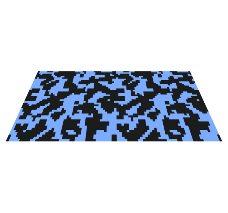 Pixelated Blue Pattern vinyl rug - TenStickers