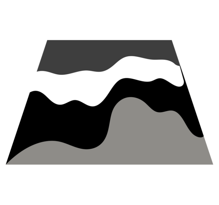 Wavy Contrast Patterns minimalist vinyl rug - TenStickers