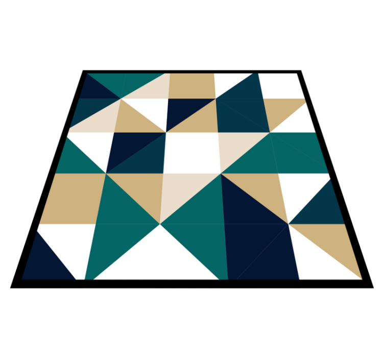 Golden and green nordic triangles rug - TenStickers