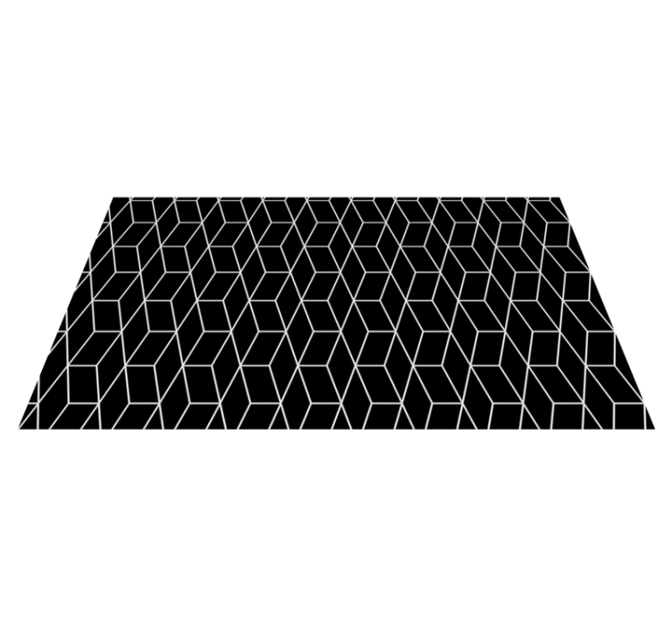Black Hexagonal Pattern geometric vinyl rug - TenStickers