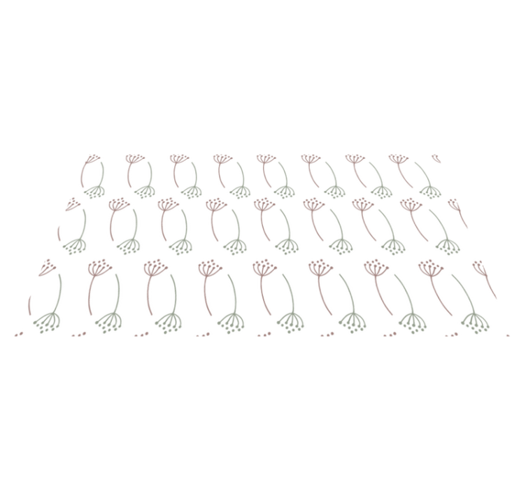 Floral Stem Pattern flower vinyl rug - TenStickers