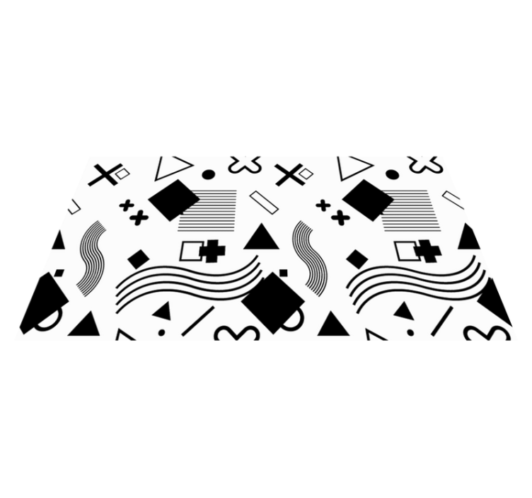 Black Patterns geometric vinyl rug - TenStickers