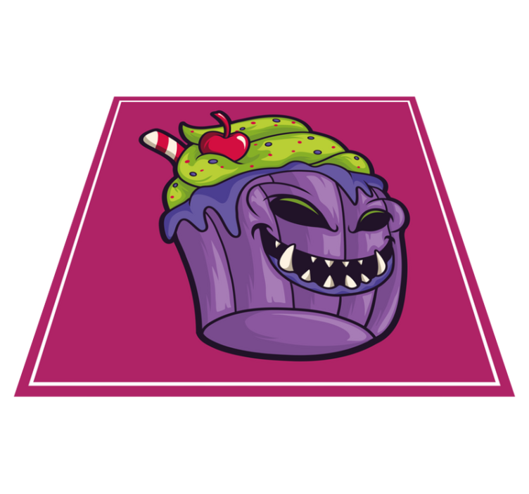 Ravenous Cupcake Monster teenager vinyl rug - TenStickers