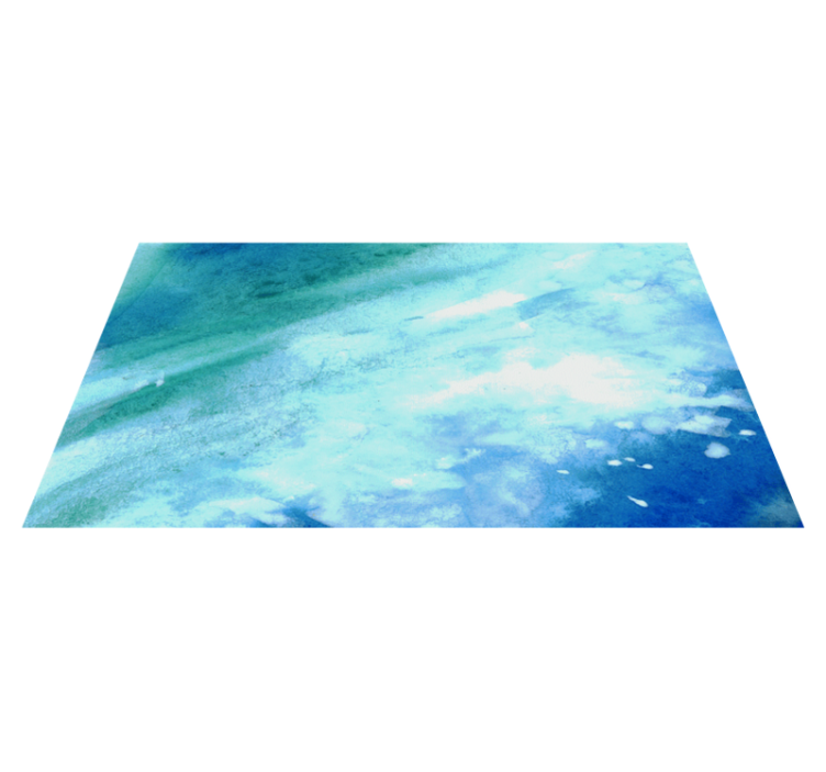Aqua abstract flow vinyl rug - TenStickers