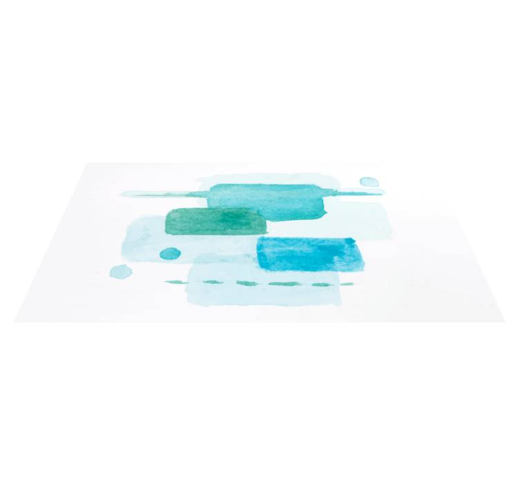 Aquatic Color Blocks living room vinyl rug - TenStickers