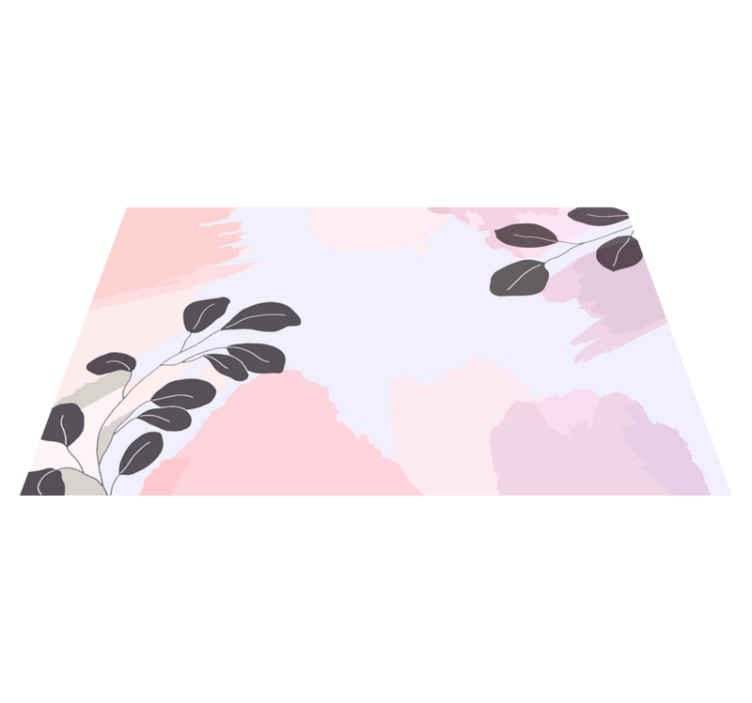 Elegant Leaf Pattern flower vinyl rug - TenStickers