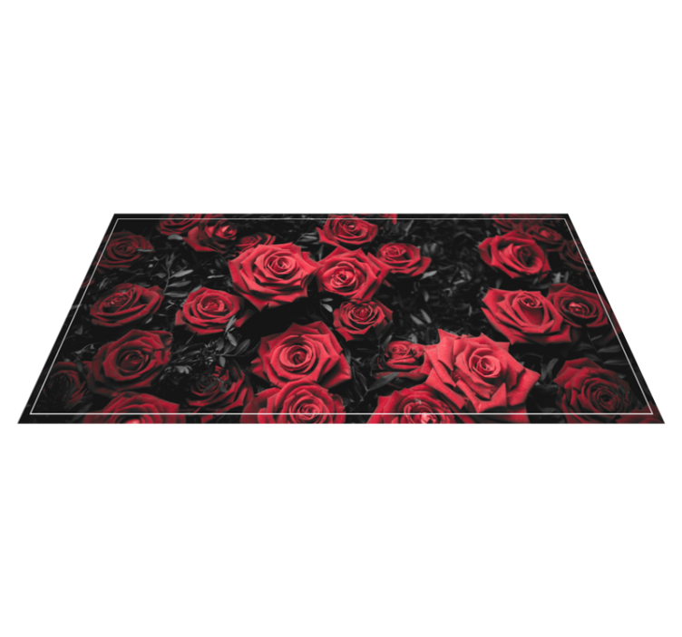 Realistic red roses design flower vinyl rug - TenStickers