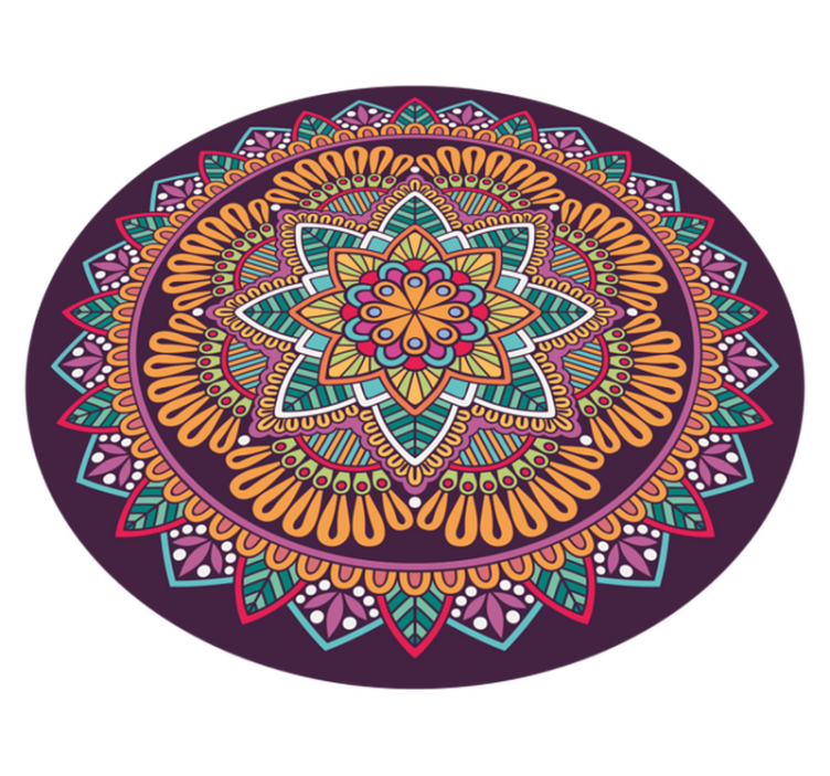 Lively Blooming Element mandala vinyl rug - TenStickers