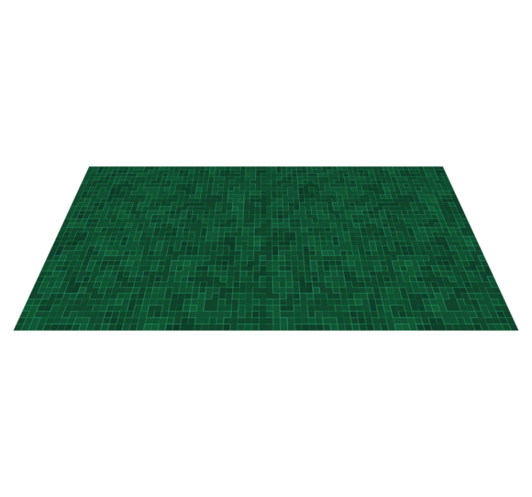 Abstract bright green mosaic tile carpet - TenStickers