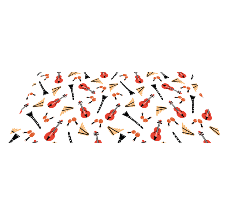 Musical Instrument Pattern vinyl rug - TenStickers