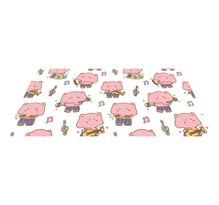 Playful Elephant Musicians kids vinyl rug - TenStickers