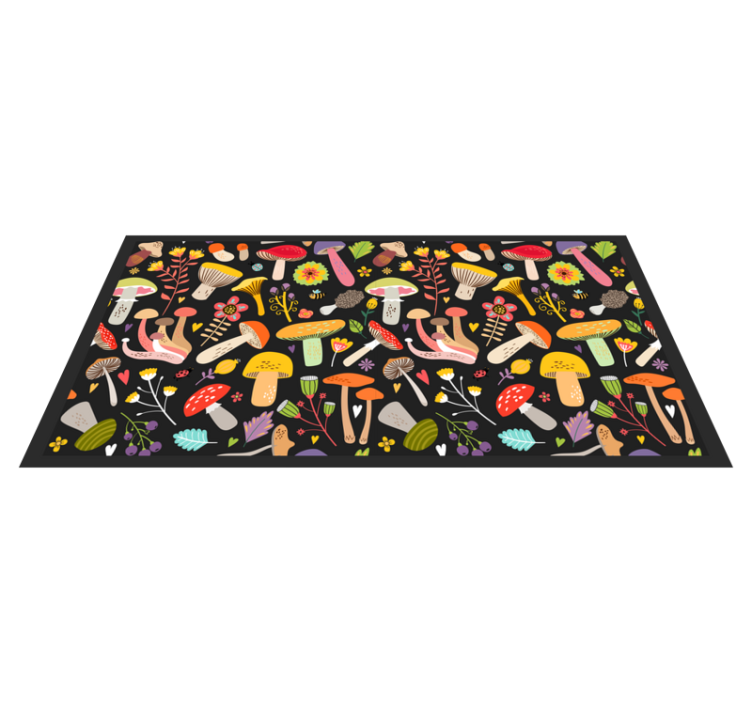 Colorful Mushroom Collection nature vinyl rug - TenStickers