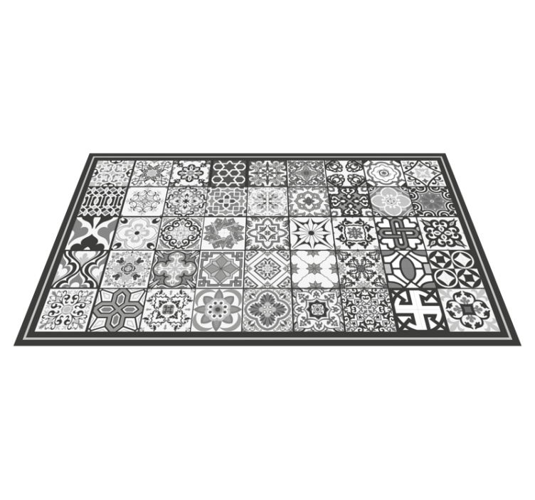 Dark grey rustic mosaic pattern tile carpet - TenStickers