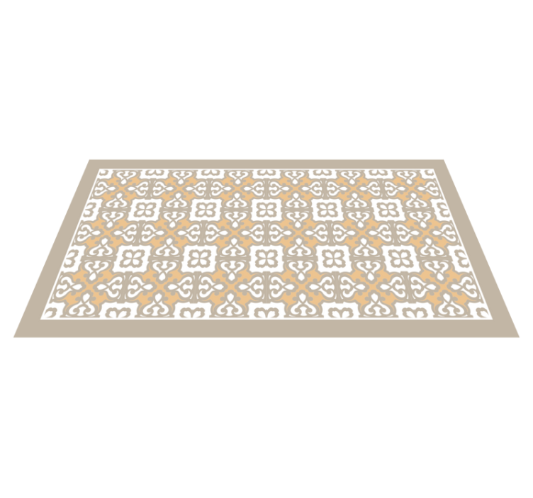 Vintage beige grey flower pattern tile carpet - TenStickers