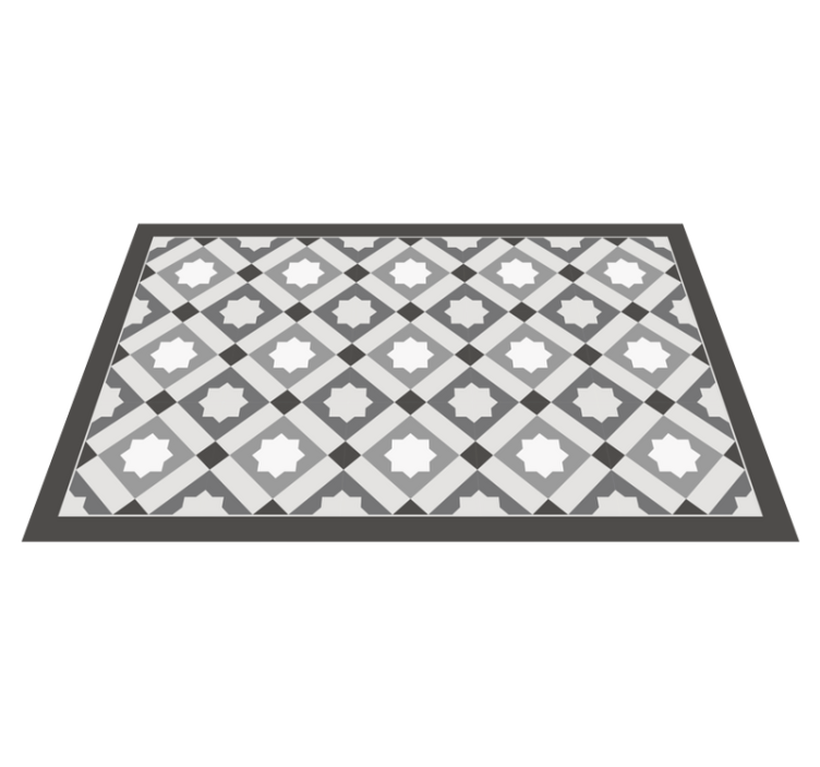 Gray starry tiles mosaic vinyl rug - TenStickers