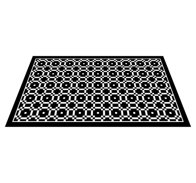 Monochrome Pattern geometric vinyl rug - TenStickers