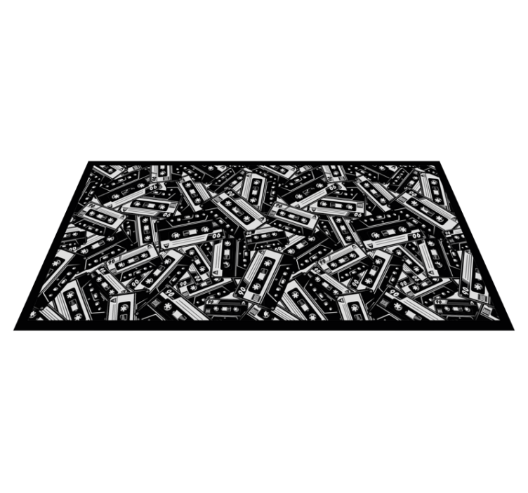Retro Cassette Pattern teenager vinyl rug - TenStickers