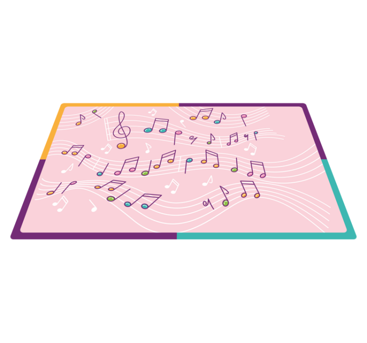 Melodic Note Flow teenager vinyl rug - TenStickers