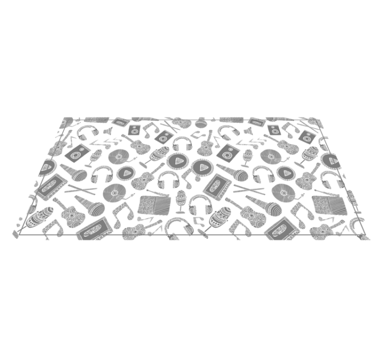 Musical Elements Pattern vinyl rug - TenStickers