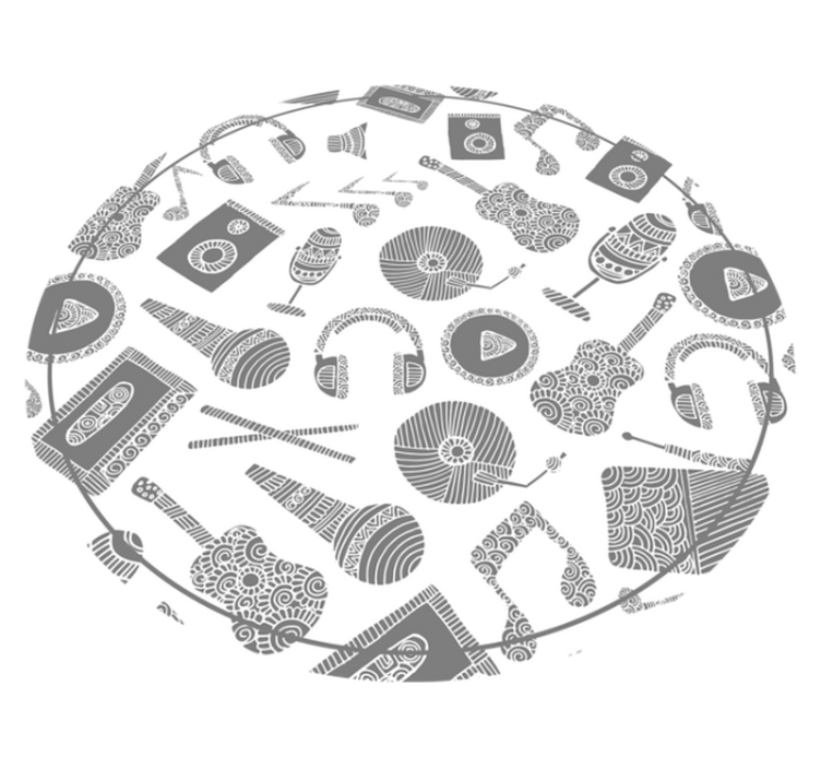 Musical Instrument Patterns vinyl rug - TenStickers