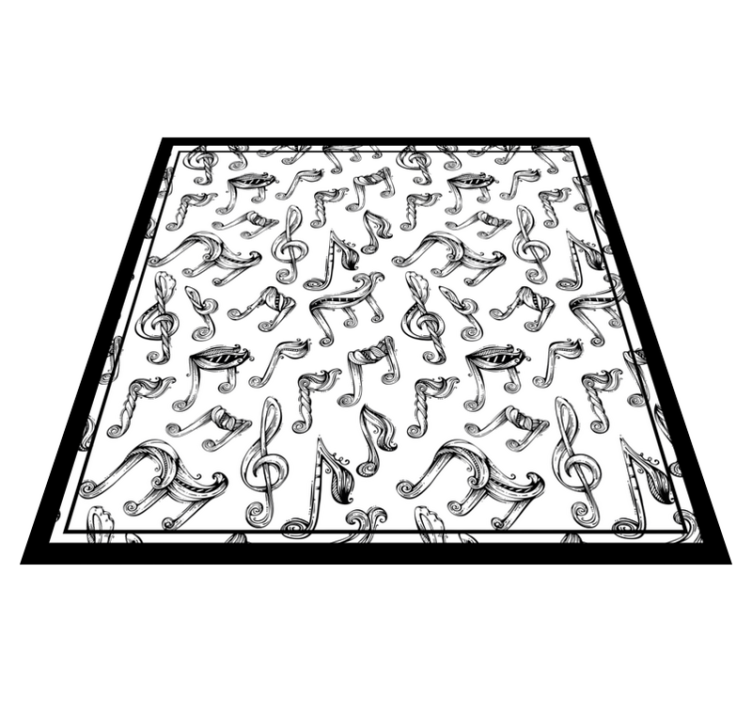 Musical Notes Concept teenager vinyl rug - TenStickers