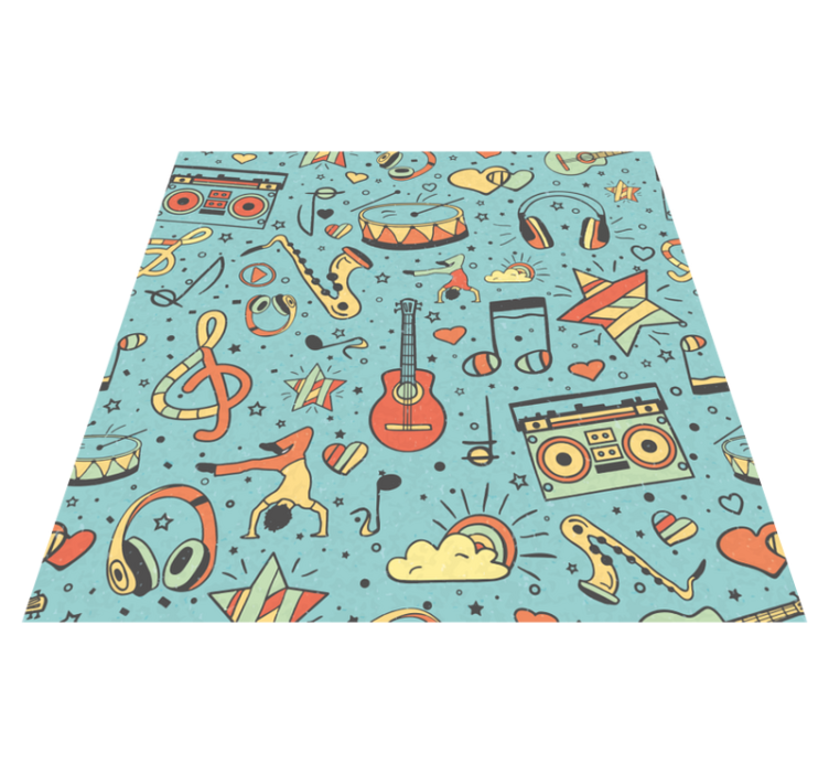 Musical Symbols Playful vinyl rug - TenStickers