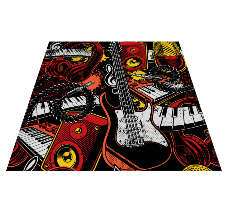Event vinyl rug musical elements display - TenStickers