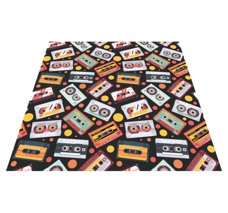 Textured vinyl rug in retro cassette design - TenStickers