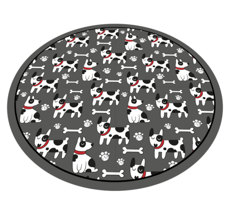 Playful Dog Patterns vinyl rug - TenStickers