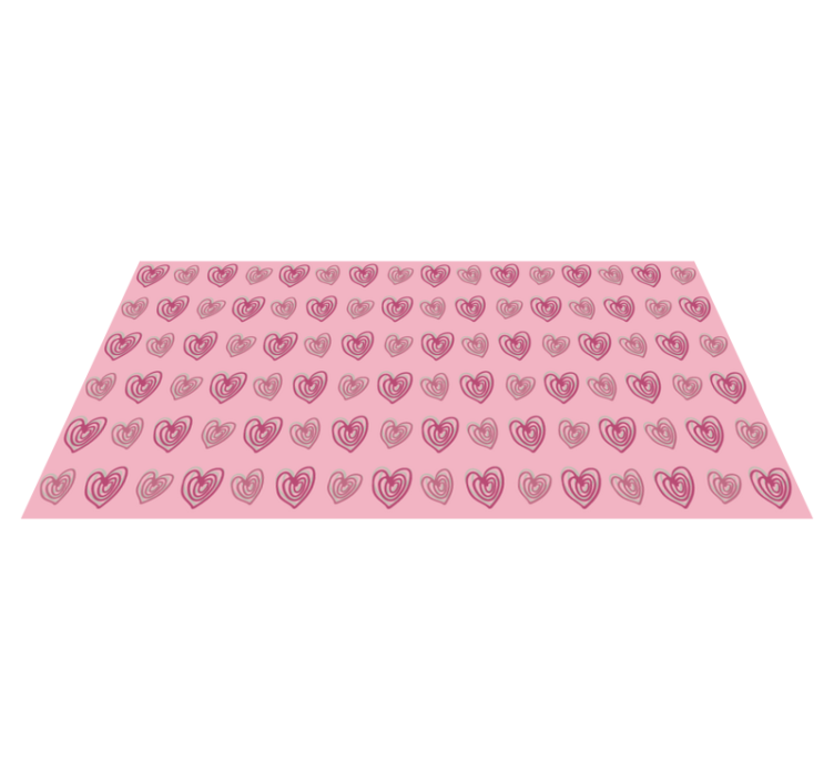 Vinyl rug in pink pattern with heart doodles - TenStickers