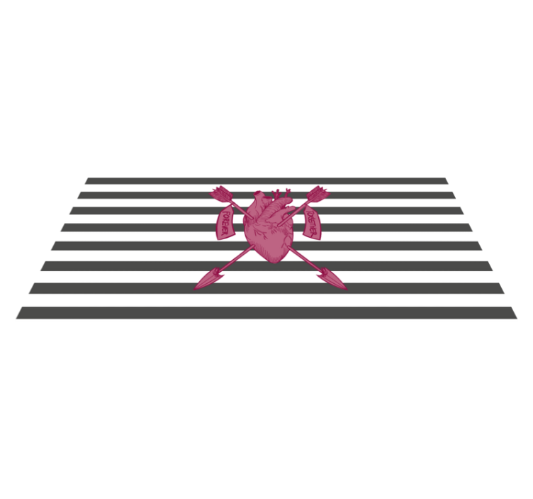 Heart Arrows Together custom vinyl rug - TenStickers
