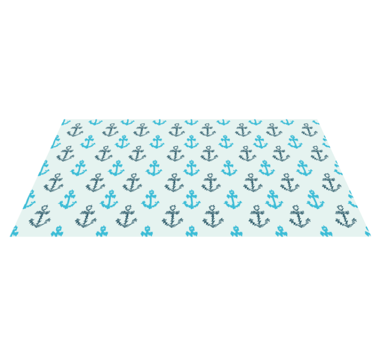Distorted blue anchor pattern bathroom flooring - TenStickers