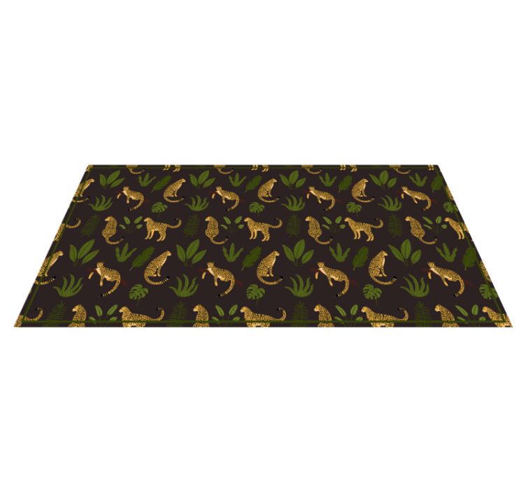 Leopard Leaf Pattern animal print vinyl rug - TenStickers