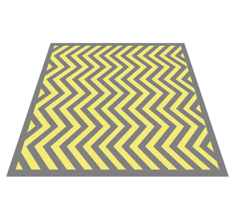 Chevron Pattern Yellow stripes vinyl rug - TenStickers