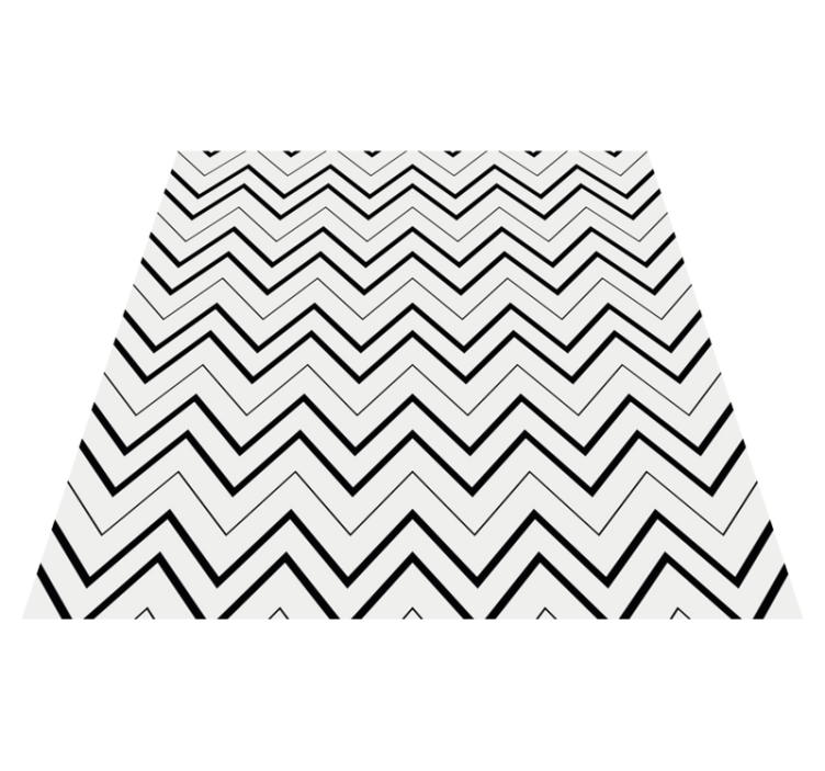 Black white zig zag pattern square vinyl rug - TenStickers