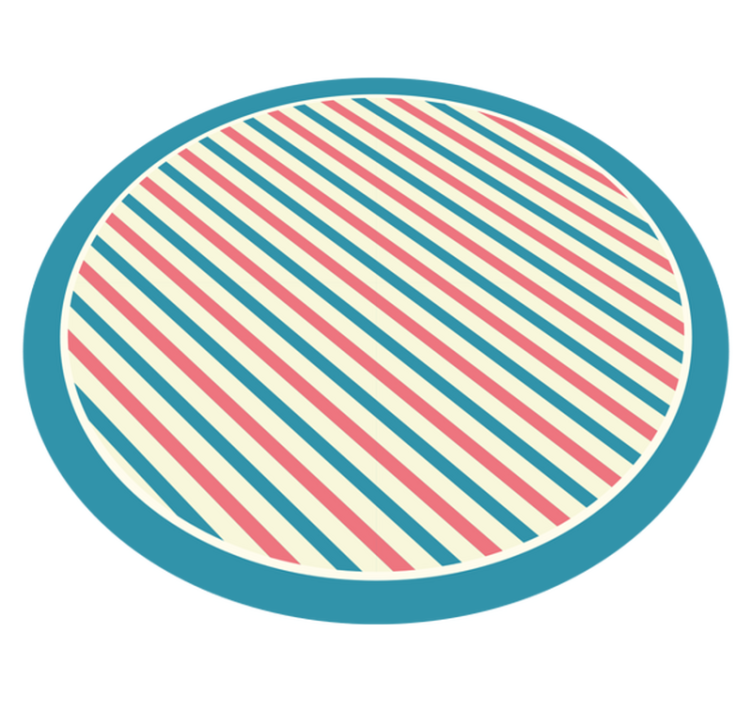 Colorful Striped Circular stripes vinyl rug - TenStickers