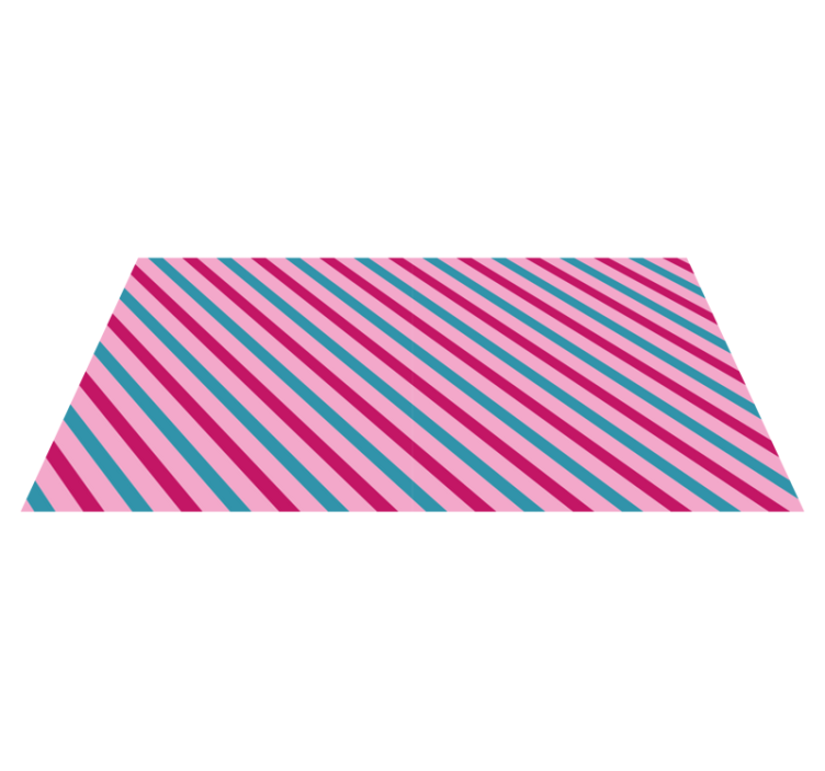 Stripes vinyl rug in blue and pink diagonals - TenStickers