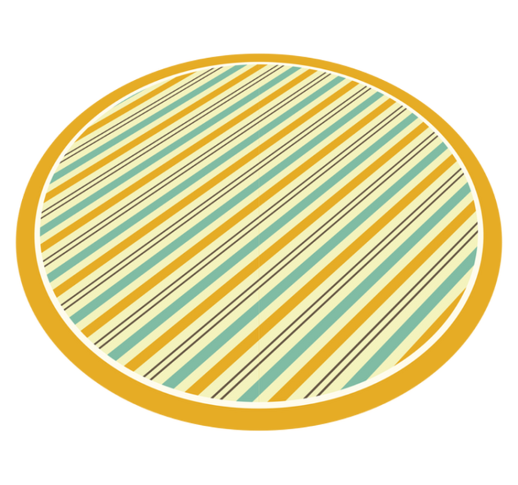 Stripes vinyl rug with circular yellow patterns - TenStickers