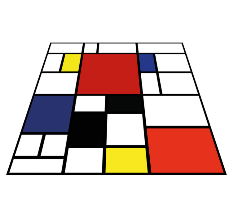 Modern vinyl rug in vibrant geometric design - TenStickers