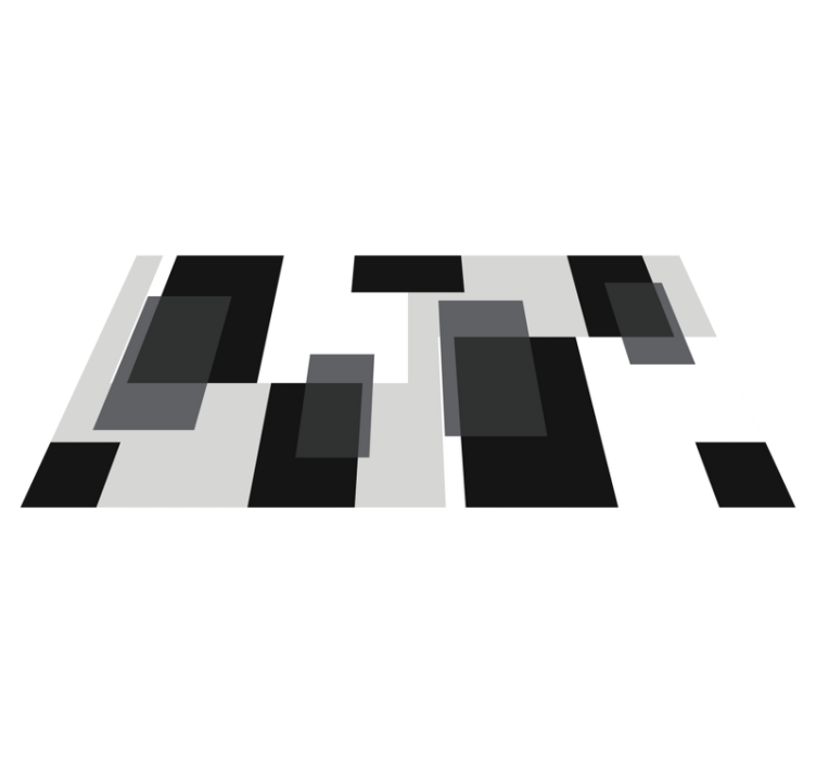 Modern vinyl rug in abstract blocks design - TenStickers