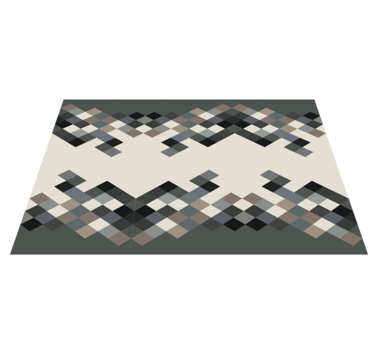 Mosaic vinyl rug modern geometric design - TenStickers