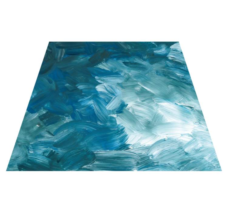 Vinyl rug in oceanic brush strokes design - TenStickers